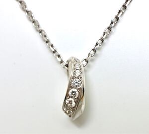 1円〜!!MIKIMOTO(ミキモト)＊K18 天然ダイヤモンドネックレス＊ n 約4.5g 約40.0cm necklace jewelry diamond ジュエリーED8/EE1 A69