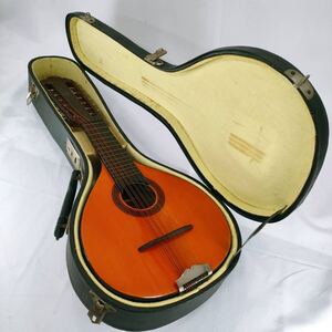 ▲243 マンドリン mandolin ハードケース付き 弦楽器 楽器 ヴィンテージ レトロ ブラウン 