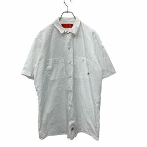 Dickies 半袖 シャツ Lサイズ ディッキーズ 胸ポケット ワークシャツ ホワイト 古着卸 アメリカ仕入 t2407-3372