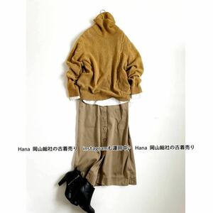 23223R BURBERRY London バーバリー ロンドン 羊毛 カシミヤ カシミア　タートルネック ニット　ケーブル編み セーター あったか レトロ