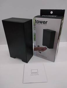 【Pkas-612】tower タワー 2ウェイ マスク収納ケース ブラック (未使用品)　マスクホルダー/フラップ式