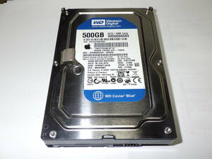 ハードディスク WDC WD5000AAKS 500GB 3.5 SerialATA 使用時間6494H フォーマット確認のみ#MH00263