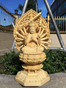 美品★極上の木彫 仏教美術 精密彫刻 仏像 手彫り 極上品 千手観音