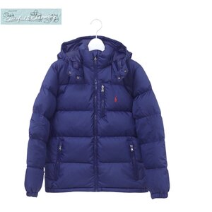 送料込 未使用 POLO RALPH LAUREN リップストップダウンフーデッドジャケット L (14-16才) 160㎝ ネイビー ボーイズ子供服 