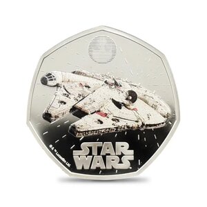 【★巳年開運１円～】2024 チャールズ3世 スター・ウォーズコレクションⅡ ミレニアム・ファルコン 50ペンスプルーフカラー銀貨 未鑑定