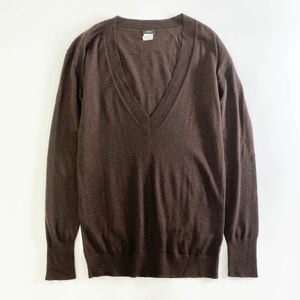 Wj17 J.CREW Jクルー ジェイクルー Vネック ニット セーター ロングスリーブ 長袖 シルクカシミヤブレンド◯ XS ブラウン メンズ