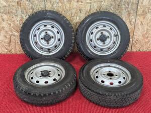 スチールホイール 12×4J PCD100 4H ブリヂストン BRIDGESTONE 品名違い BLIZZAK W965/RD-604 STEEL 145R12 6PR LT 売切!!