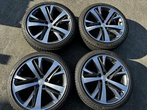 極美品PEUGEOT RCZ純正ホイール4本セット235/45R19 19X8.5J +27 5穴PCD108 スタッドレスタイヤ残溝有イボ付きブリヂストンVRX3