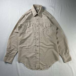 US Vintage 70s WESTERNS BY DAN RIVER チェック パールスナップボタン 総柄 デザインシャツ ウエスタンシャツ カウボーイシャツ