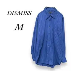 美品【ディスミス】DISMISS ストライプシャツ【M】ブルーシアー涼しい爽やか