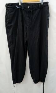 MIHARA YASUHIRO ミハラヤスヒロ 23SS Summer Wool Big Pants サマー ウール ビッグ パンツ ロングパンツ38 ブラック ストライプ柄 通年