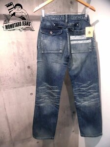 新品 桃太郎ジーンズMOMOTARO JEANS/出陣 ペイント ウォッシュ加工 ヘリンボーン ベイカー デニムパンツW28/ジーンズ/日本製01-042 T216071