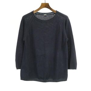 MARGARET HOWELL マーガレット ハウエル SOFT COTTON JUMPER コットンニットセーター ネイビー F ITXG8L1VI9WK