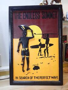 HAWAIIAN VINTAGEウッド看板 ENDLESS SUMMER☆高60㎝ｘ幅40㎝☆店舗装飾等にいかがでしょうか。ハワイ・サーフィン