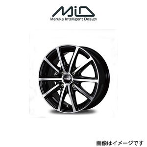 MID ユーロスピード V25 アルミホイール 4本 ムーブ LA100S/LA110S(13×4J 4-100 INSET43 ブラックポリッシュ)EUROSPEED V25