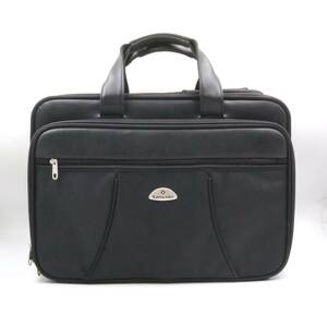 ★Samsonite サムソナイト ナイロンキャンバス×レザー 2WAY ハンドバッグ ショルダー ビジネスバッグ ブラック系