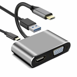 Type-C to HDMI VGA 変換アダプタ USB 3.0 4-in-1 4K UHD コンバータUSB C 変換 アダプタType-C モニター 映像 ディスプレイ 出力