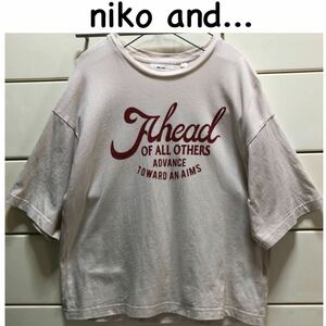 【送料込み】　ニコアンド　英字　半袖　コットン　Tシャツ　④ L nikoand... 半袖Tシャツ