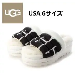 【ほぼ未使用】アグ UGG  厚底 マキシスライド　 ロゴ ホワイト　サンダル