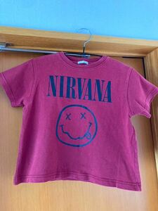 NIRVANA ニルヴァーナ　キッズ　120cm ヘビーウェイトTシャツ　エンジ色　GU