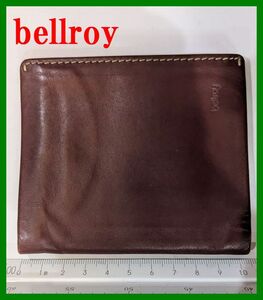 bellroyベルロイ ２つ折り財布 札入れ カードポケット レザー赤茶