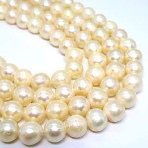 1円〜!!大珠!!●アコヤ本真珠ロングネックレス●J 約120.1g 約111.5cm 約8.5-9.0mm珠 pearl necklace jewelry パール ロープ DC0/DE0 B105