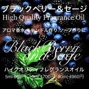 ☆ハイクオリティフレグランスオイル☆ブラックベリー＆セージ10ml