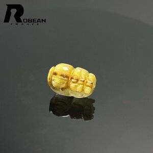 貴重 EU製 定価10万円★ROBEAN・極!極満針ルチルクォーツ・猫目貔貅★パワーストーン 天然石 綺麗 金運 お守り 15.1*9.9*8mm M1213719