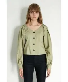 【MOUSSY】TUCKED SHOULDER ショルダー　ブラウス