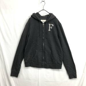 EZ3205●abercrombie&fitch 裏起毛 ジップ パーカー●L●グレー アバクロンビー＆フィッチ