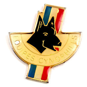 ピンバッジ・警察犬トリコロール国旗◆フランス限定ピンズ◆レアなヴィンテージものピンバッチ