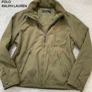 【美品・L相当】POLO RALPH LAUREN ポロ ラルフローレン 2way 裏地　フリース 長袖　ジャケット カーキ系 メンズ　ブルゾン ミリタリー