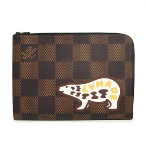 （新品・未使用品）ルイ ヴィトン LOUIS VUITTON ポシェット ジュール NIGO コラボ クラッチバッグ 白熊 ダミエ ブラウン 茶 N60390