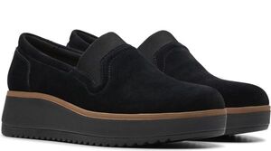 Clarks クラークス 24cm 軽量 ウエッジ コンフォート ローファー フラット レザー ブラック バレエ スニーカー パンプス ブーツ RRR238