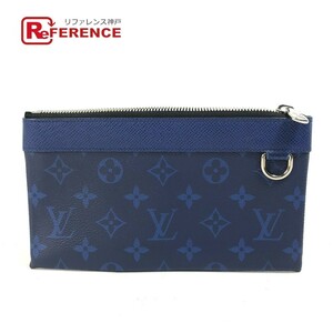 LOUIS VUITTON ルイヴィトン M30278 タイガラマ ポシェット ディスカバリー PM クラッチバッグ 小物入れ ポーチ レザー ブルー【中古】