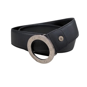 BVLGARI CIRCLE LOGO BUCKLE LEATHER BELT ブルガリ レザーベルト ロゴバックル ブラック 