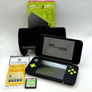 1円～/Nintendo/任天堂/ニンテンドー/NEW/2DS/LL/ブラック×ライム/ソフト・付属品付/ゲーム/本体/ソフト/動作確認済/ジャンク/R041