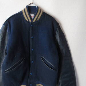 ○60s 70s BUTWIN バトウィン◆USA製 スタジャン THE CHAMPION OF JACKETS ヴィンテージ◆メンズ ネイビー サイズ34