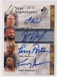 UD SP Signature Edition Kidd Davis Porter Anderson 4 Star Signature card #08/39