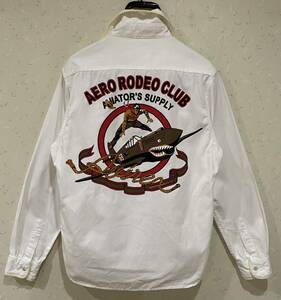 ＊AVIREX アヴィレックス AERO RODEO CLUB バックプリント 長袖 ワークシャツ トップス M 　　　　　　　　　 BJBA.H