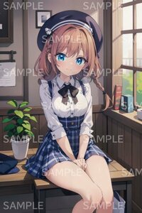 D210　制服　オリジナルイラスト A4サイズ ポスター 一点物 再販なし 美少女 高品質 イラストアート セクシーアート アニメ anime