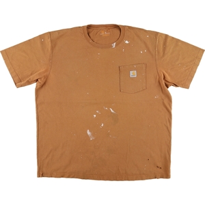 古着 カーハート Carhartt ORIGINAL FIT 半袖 ワンポイントロゴポケットTシャツ メンズXL /eaa451223 【SS2409_50%】