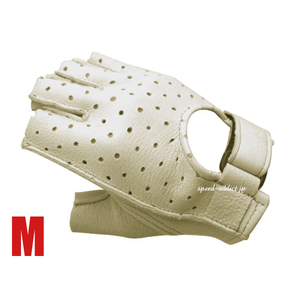 CHURCHILL GLOVE PUNCHING FINGERLESS OTA CREAM M/チャーチルグローブパンチングフィンガーレスクリームwhiteハーフグローブサバゲー春用