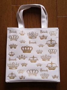 HAL ハロッズ Harrods ★ Crown クラウン トートバッグ 白 ラメ ★ Sサイズ 即決 新品未使用