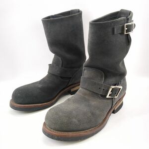 【中古】 RED WING × BEAMS別注 エンジニアブーツ メンズ グレー系 サイズ26cm 8254 スウェード 10年製 退色やかかと減り有 ◆3104/磐田店