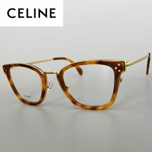 セリーヌ メガネ レディース メンズ CELINE ブラウン ゴールド【新品】キャットアイ 金 エディスリマン 高級 眼鏡 スクエア べっ甲柄