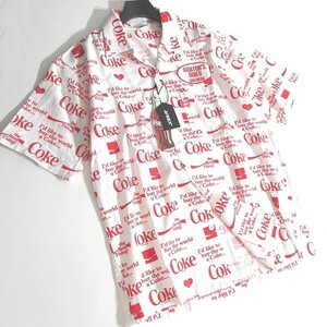 AVIREX アヴィレックス 新品 定1.2万 COKE ICON SHIRTS コカ・コーラ コットン100% 総柄 開襟 シャツ 3123029 030 M ▲025▼kkf396us