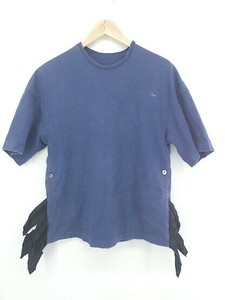 ◇ Sue UNDERCOVER アンダーカバー サイドスリットボタン 半袖 Tシャツ カットソー サイズ1 ネイビー レディース E