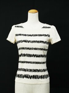 美品 sybilla/シビラ コットン100％総柄半袖Tシャツ/カットソー ライトベージュM rj279