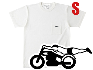 スピードアディクト POCKET T-shirt NATURAL S/白生成りアイボリーポケットTシャツポケtee世界最速のインディアンモトサイクル